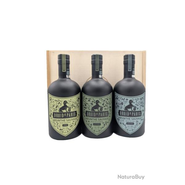 Coffret 3 bouteilles Absinthe Druid of Paris