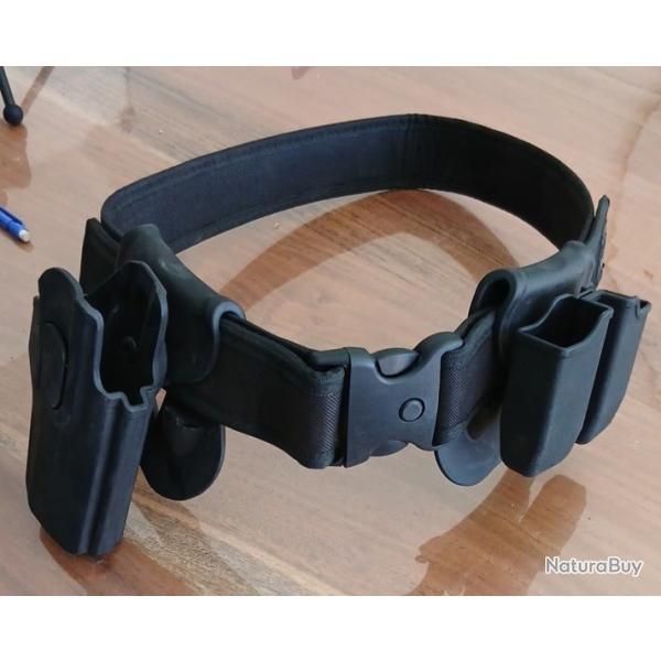 Ceinture + holster glock 17 gen 5 mos (droitier) + double porte chargeur