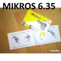 notice origine pistolet UNIQUE MIKROS 6.35 (envoi par mail)- VENDU PAR JEPERCUTE (m2804)