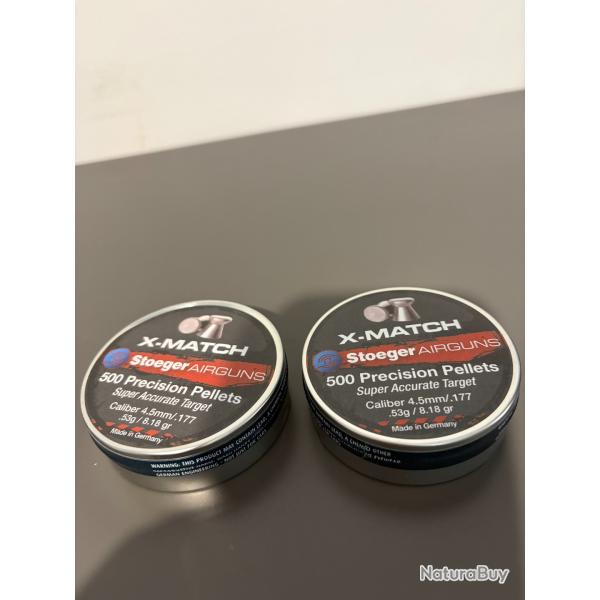 Lot de 2 boites de plomb STOEGER X-MATCH