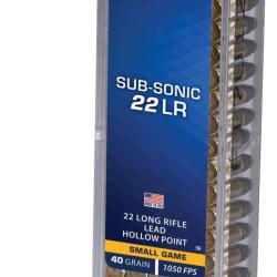 100 balles SUBSONIC HP Cal. 22LR 40 Grs Cci