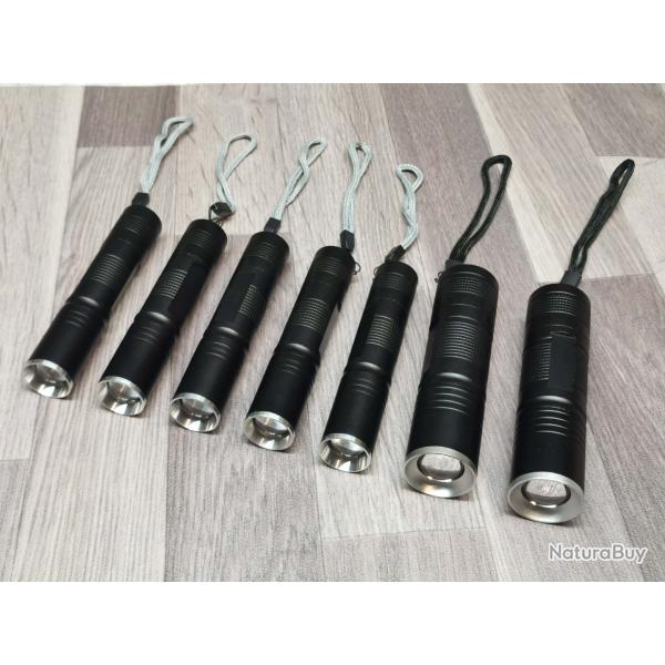 LOT de 7 lampes tactiques zoomable SANS PRIX DE RESERVE