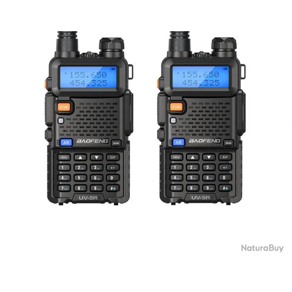 1� SANS PRIX DE RESERVE - Paire de 2 Baofeng UV-5R (5 Watts) + socles de charge 220V et accessoires