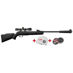 GAMO PACK QUIET CAT CERISE 2026 carabine calibre 4.5 mm. 19,9 joules + lunette 4x32 + cilbles + 1 bo