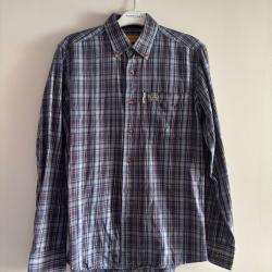 Magnifique Chemise Manches Longues Homme Ligne Verney-Carron Brenne - Bleu/Marron ench&egrave;re bon etat