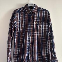 Chemise Manches Longues Homme Ligne Verney-Carron Mery - Marron/Bleu Ench&egrave;re bon &eacute;tat taille S
