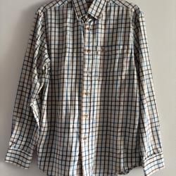 Chemise Manches Longues Homme Ligne Verney-Carron Villem Mery - Marron/Bleu Ench&egrave;re bon &eacute;tat tailleS