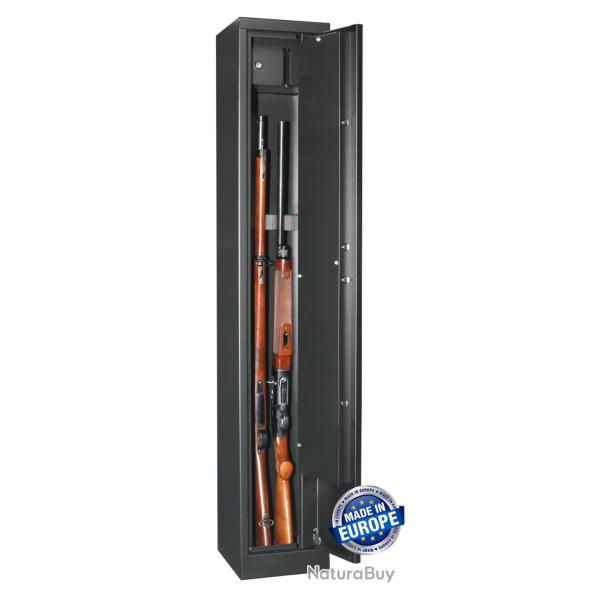 Armoire Forte 4 Fusil Arme Longue Carabine Chasse Coffre Fort Rangement Interieur Serrure Cl� Neuf