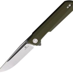 Couteau Bestechman Dundee Lame Acier D2 Gris Titanis&eacute; Satin Manche G10 Vert OD Liner Lock BTKMK01E