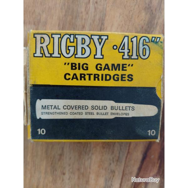 10 cartouches 416 rigby en boite ancienne complete