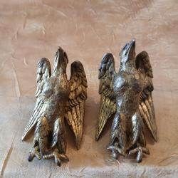 Paire d'aigles en bronze