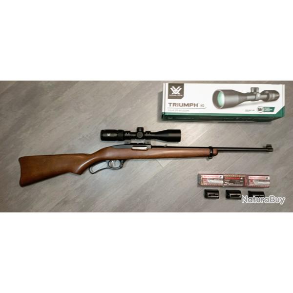 RUGER 96 ninety-six - carabine levier sous-garde � chargeurs en 17HMR + lunette Vortex Triumph
