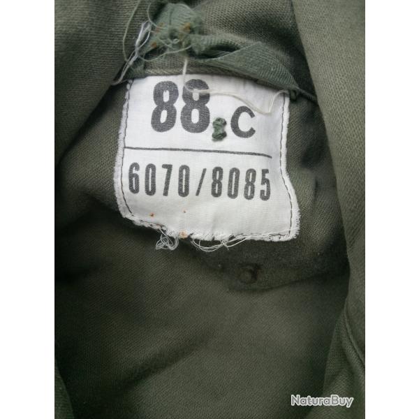 Veste treillis verte arm�e fran�aise - ann�es '70 - taille 88 c.