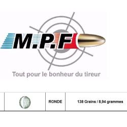 BallesMPFpro 44 ronde balles  138 Gr &Oslash; 451" plomb pur par 250 pour Poudre Noire