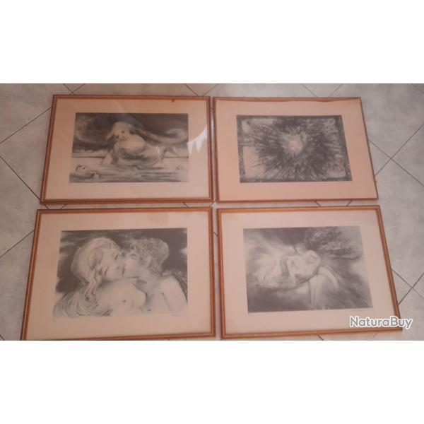 4 lithographies Sign�es