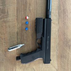 Pistolet de d&eacute;fense Vesta Sentinel cal. 50 19 joules + extensions type silencieux avec chargeur