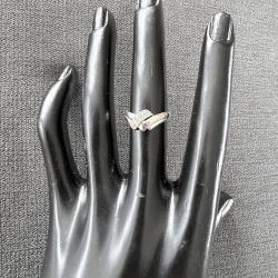 Bague or blanc 18 carats et diamants - taille 49
