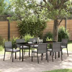 Ensemble de salle &agrave; manger pour jardin 6 pcs Gris