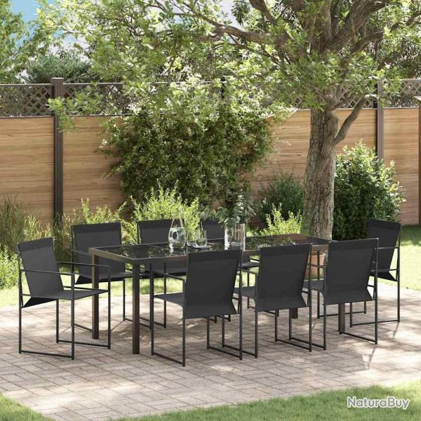 Ensemble de salle � manger pour jardin 9 pcs Noir