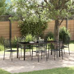 Ensemble de salle &agrave; manger pour jardin 7 pcs Noir