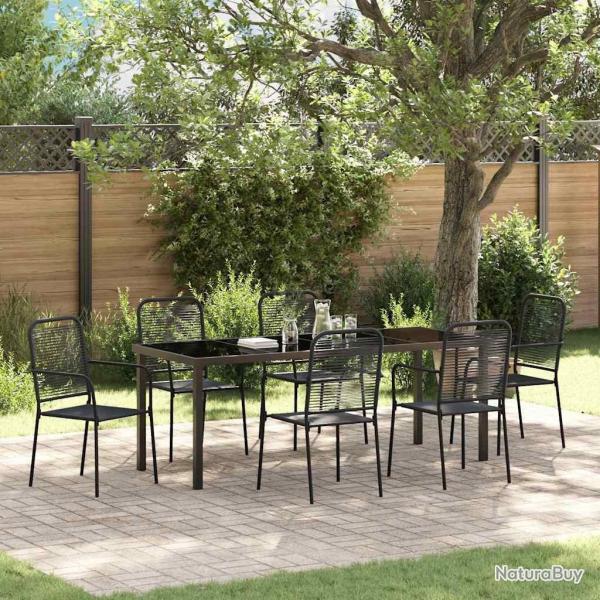 Ensemble de salle � manger pour jardin 7 pcs Noir
