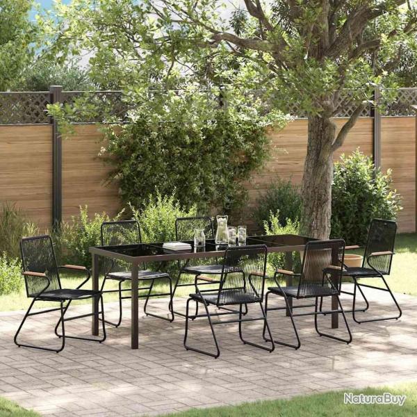 Ensemble de salle � manger pour jardin 7 pcs Noir