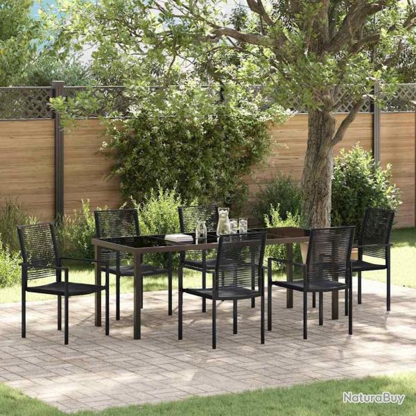 Ensemble de salle � manger pour jardin 7 pcs Noir