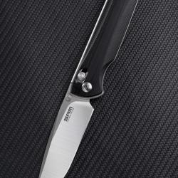Couteau Pliant SRM Terrier Lame Acier D2 Drop Point Manche G10 Noir Ambi Lock SRM258LGB