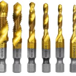 Jeu de 6 Tarauds Perceurs HSS Rev&ecirc;tement Titane M3 &agrave; M10