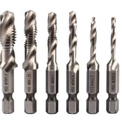 Jeu de 6 Tarauds Perceurs HSS M3 &agrave; M10 - Per&ccedil;age, Taraudage et Chanfreinage Acier