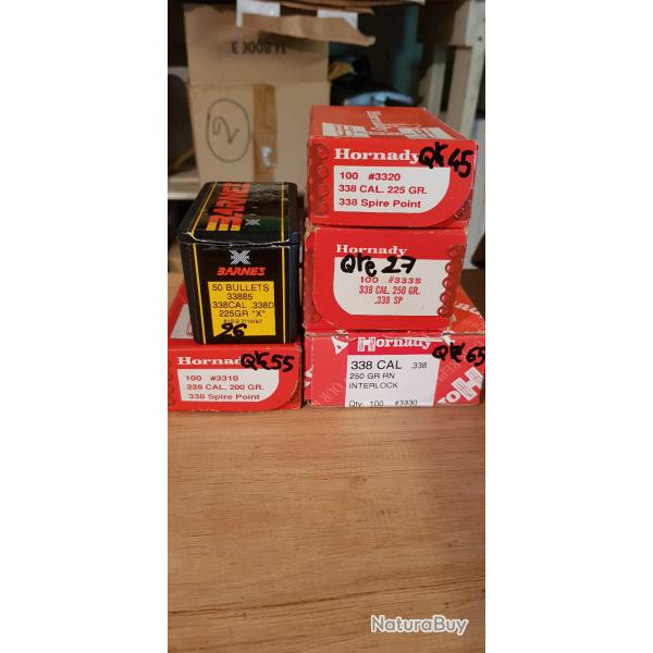 Ogives HORNADY cal 416 et 338