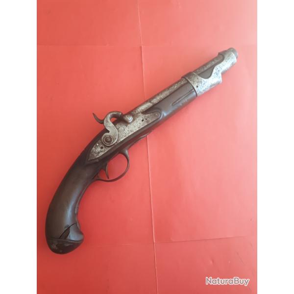 Pistolet mod�le silex 1763 66 transform� percussion