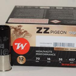 lot de 100 cartouches Winchester ZZ Pigeon , cal 12/70  bourre jupe , 36 grammes, Numero 7,5
