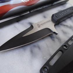 Couteau Karambit USMC Marines Tactical Lame Acier 3Cr13 Manche FRN Black Etui ABS 005BK