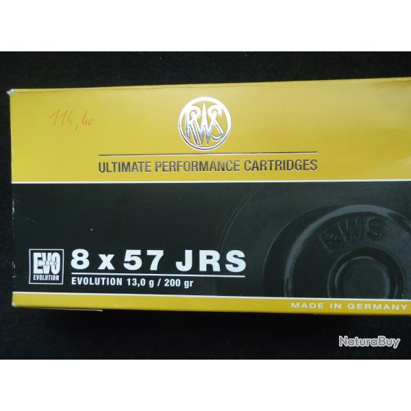 Lot de 36 cartouches 8X57 JRS  RWS/WINCH.