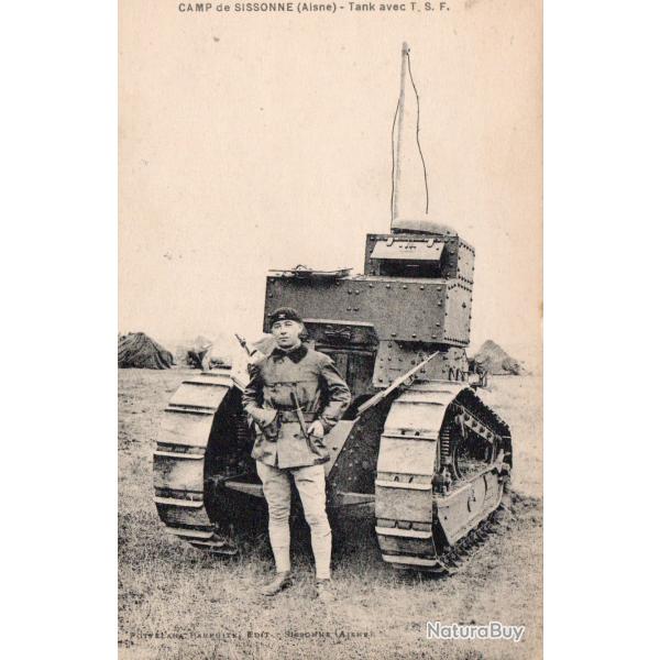Carte Postale - Camp de Sissonne (Aisne) - Tank avec T. S. F..- N�8274