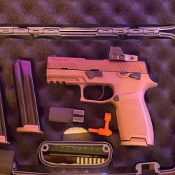 Sig Sauer p320 m18 + point rouge sig Romeo1 + 3 chargeurs + malette