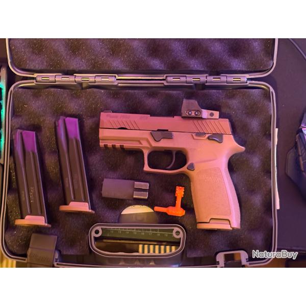 Sig Sauer p320 m18 + point rouge sig Romeo1 + 3 chargeurs + malette