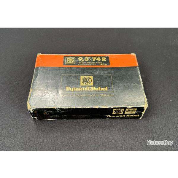 1 boite de cartouche avec 19 cartouches calibre 9,3x74R de marque Dynamit Nobel
