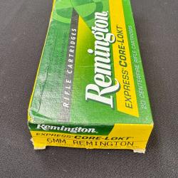 1 boite de cartouche avec 20 cartouches calibre 6MM REM de marque Remington
