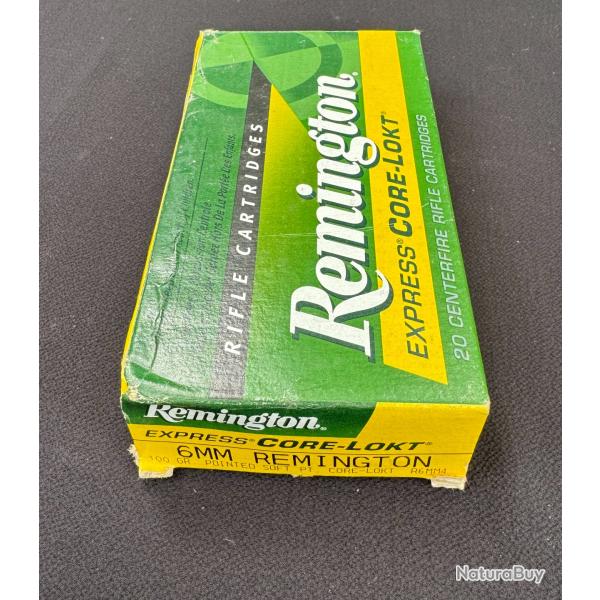 1 boite de cartouche avec 20 cartouches calibre 6MM REM de marque Remington