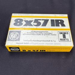 1 boite de cartouche avec 15 cartouches calibre 8x57IR de marque RWS