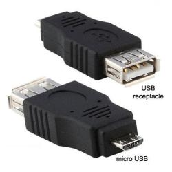 Adaptateur  USB  vers  Micro USB OTG  pour Cle USB Disque Dur