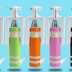 Perche Selfie Monopod Commande Integree pour iPhone Samsung -Bleu