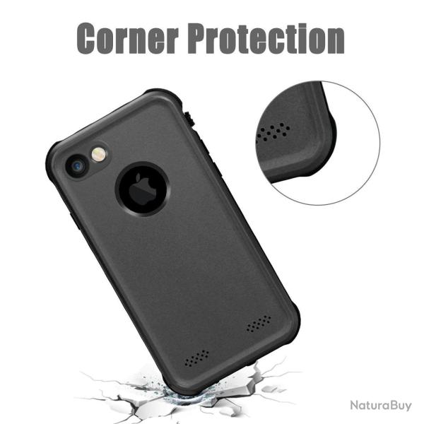Coque Etanche Anti Choc pour iPhone RedPepper -Noir-iPhone 7/8/SE
