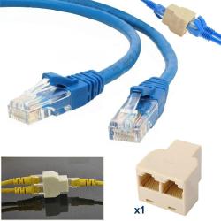 Adaptateur LAN RJ45 Cat 5-6 Ethernet Connecteur Hub-Splitter Double