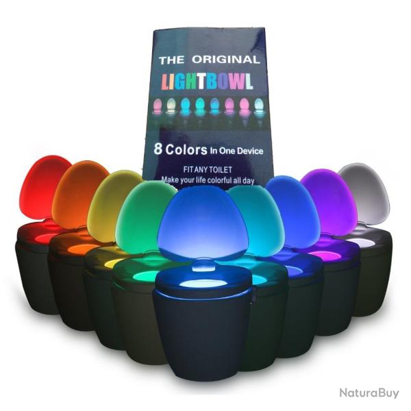 Lampe Cuvette WC Toilettes LED 8 couleurs-Rouge