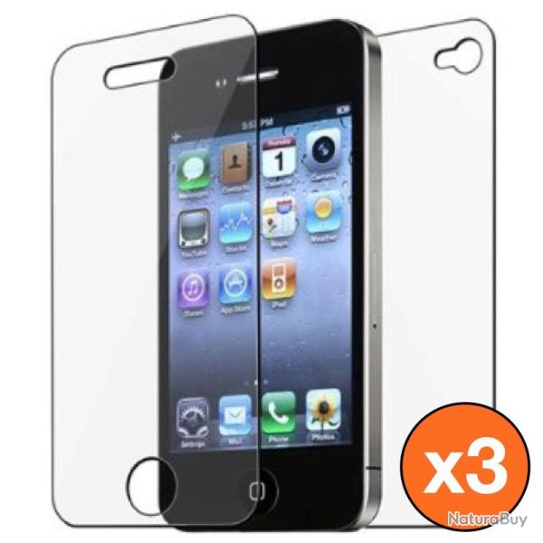 3 film Protection Ecran + Dos compatible  Iphone  ScreenGUARD -Apple iPhone 4 / 4S
