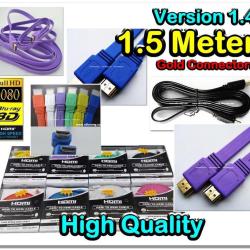 Cable HDMI 1.4 Plat  Full HD  3D-1.5m-Bleu