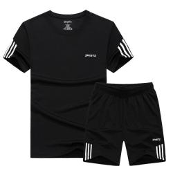 Maillot et Short Sport Foot Grandes Tailles-Noir-4XL